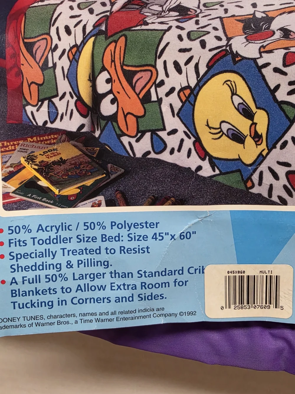 Vintage Looney Tunes Toddler Blanket/Bedspread